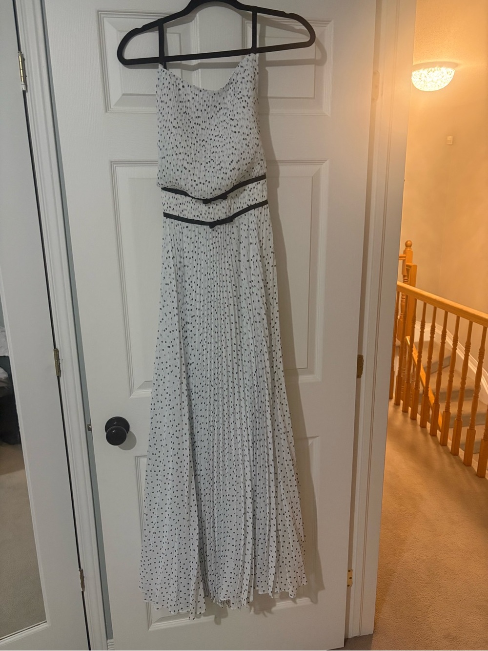 Meshki White Polka Dot Spaghetti Strap Maxi Dress